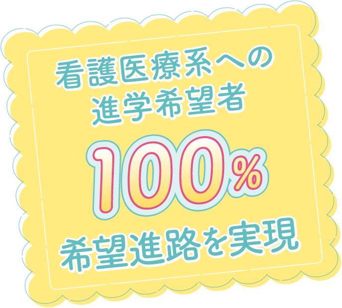 看護医療系への進学希望者100%希望進路を実現