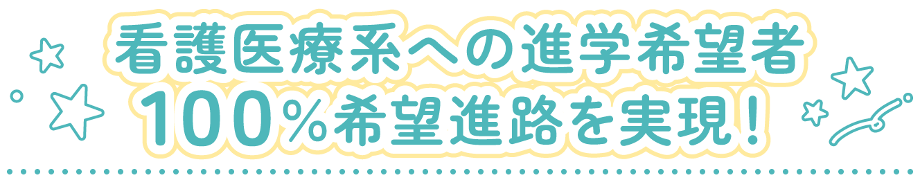 看護医療系への進学希望者100％希望進路を実現